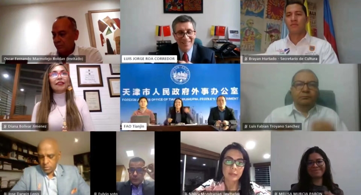 Embajada de Colombia en Beijing coordinó reunión virtual entre funcionarios de la ciudad de Cali y el Municipio de Tianjin