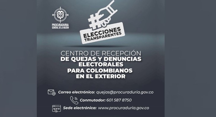 Centro de recepción de quejas y denuncias electorales para colombianos en el exterior durante la jornada electoral