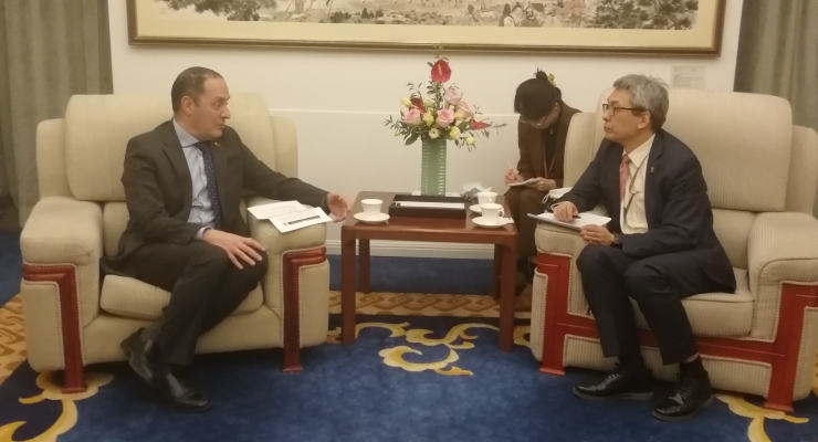 Reunión del Embajador Luis Diego Monsalve con el nuevo Director General de América Latina y el Caribe del Ministerio de Relaciones Exteriores de China