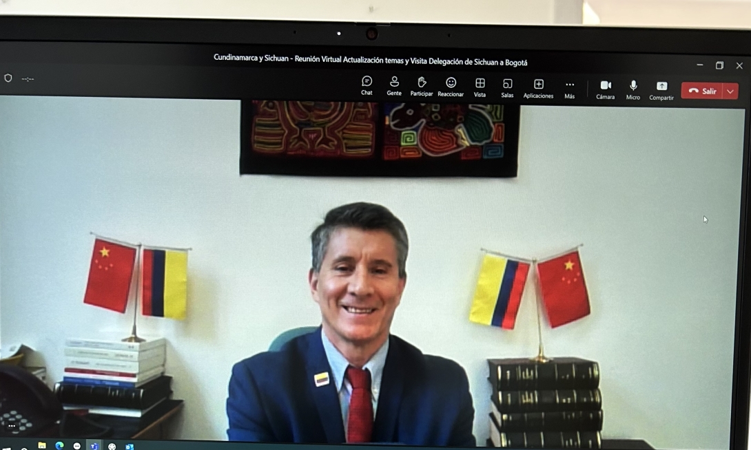 Embajada de Colombia en Beijing coordinó la segunda reunión virtual entre el Departamento de Cundinamarca y la Provincia de Sichuan
